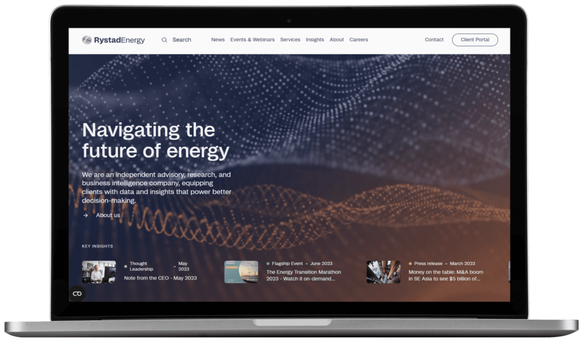 Immersive website for a well-known energy company 